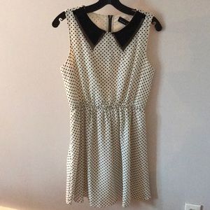 White dress with black collar